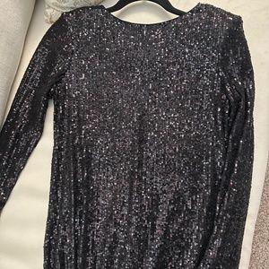 Black sequin mini dress